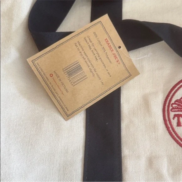 NWT Trader Joe’s Original Canvas Tote Bag - Picture 5 of 7
